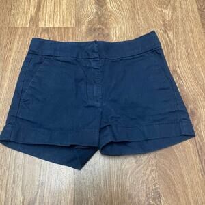 Crewcuts Girls Solid Navy Blue Cotton Chino Shorts Size 6 Adjustable Waist JCrew